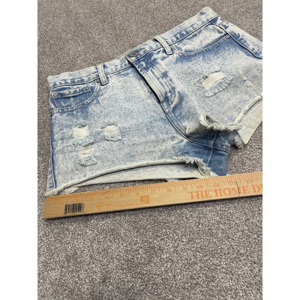 Y2K 2000s indie sleaze Forever 21 Acid Wash Micro Mini Jean Shorts Sz 29 Cut Off - Picture 11 of 12